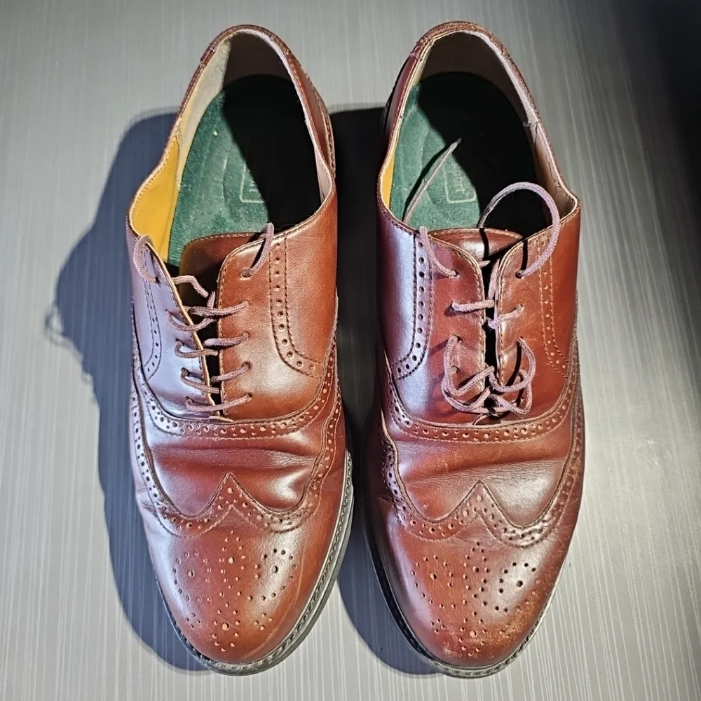 Rockport Brown Leather‎ Brogue Wingtip Oxford Dress Shoes Mens 9.5 M1771 Fair PO